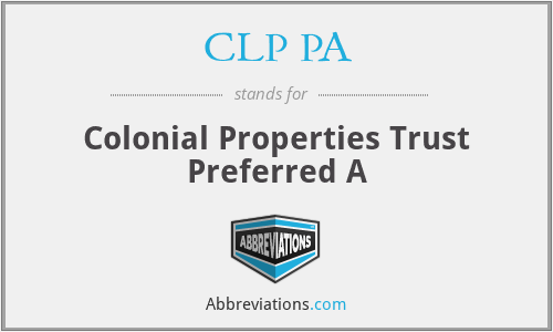 CLP PA - Colonial Properties Trust Preferred A